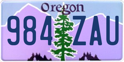 OR license plate 984ZAU