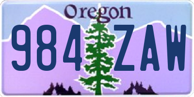OR license plate 984ZAW