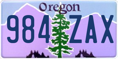 OR license plate 984ZAX