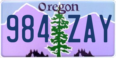 OR license plate 984ZAY