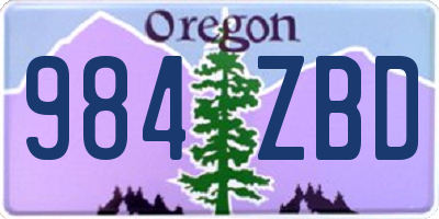 OR license plate 984ZBD