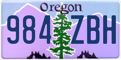 OR license plate 984ZBH