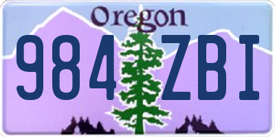 OR license plate 984ZBI