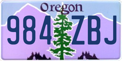 OR license plate 984ZBJ