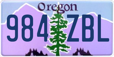 OR license plate 984ZBL