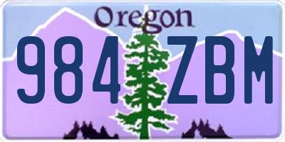 OR license plate 984ZBM