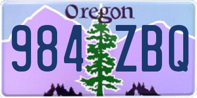OR license plate 984ZBQ