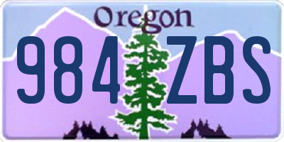 OR license plate 984ZBS