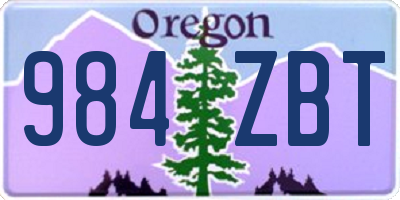 OR license plate 984ZBT