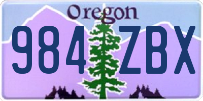 OR license plate 984ZBX