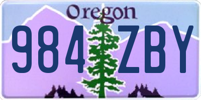 OR license plate 984ZBY