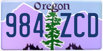OR license plate 984ZCD