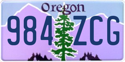 OR license plate 984ZCG