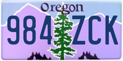 OR license plate 984ZCK