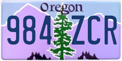 OR license plate 984ZCR