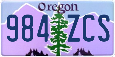 OR license plate 984ZCS