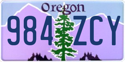 OR license plate 984ZCY