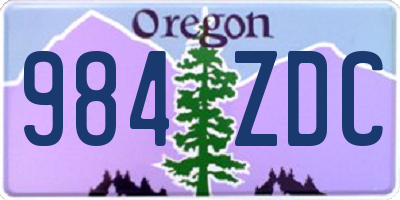 OR license plate 984ZDC