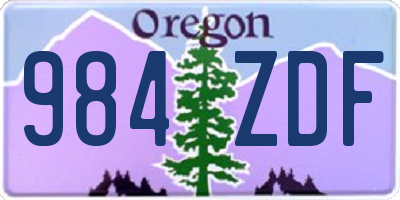 OR license plate 984ZDF