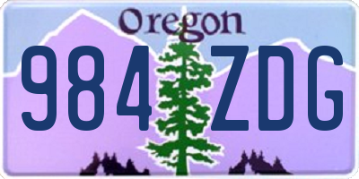 OR license plate 984ZDG
