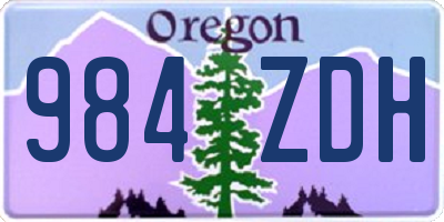 OR license plate 984ZDH