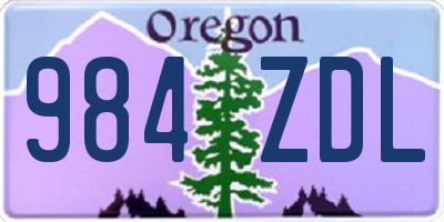 OR license plate 984ZDL