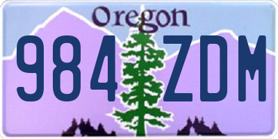 OR license plate 984ZDM