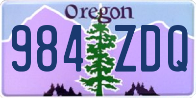 OR license plate 984ZDQ