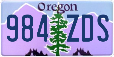 OR license plate 984ZDS