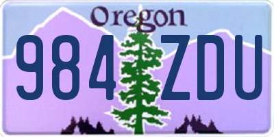 OR license plate 984ZDU