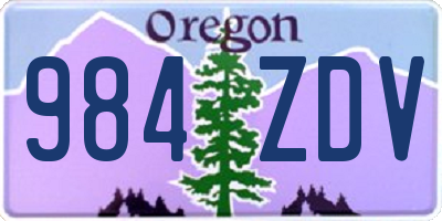 OR license plate 984ZDV
