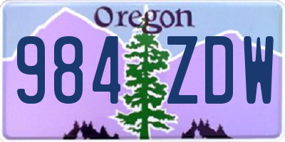 OR license plate 984ZDW