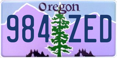 OR license plate 984ZED