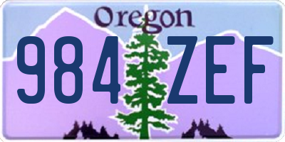 OR license plate 984ZEF