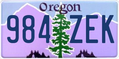 OR license plate 984ZEK