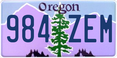 OR license plate 984ZEM