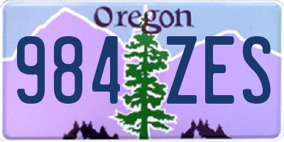 OR license plate 984ZES
