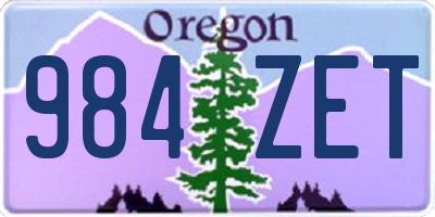 OR license plate 984ZET