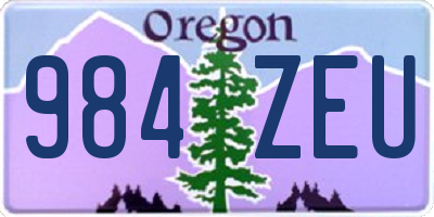 OR license plate 984ZEU