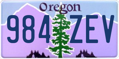 OR license plate 984ZEV