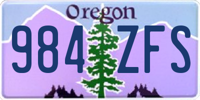 OR license plate 984ZFS