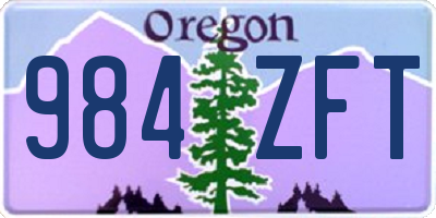 OR license plate 984ZFT