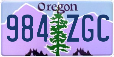 OR license plate 984ZGC