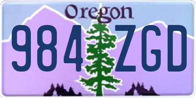 OR license plate 984ZGD