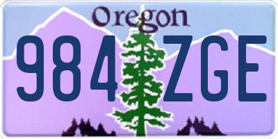 OR license plate 984ZGE