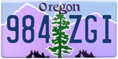 OR license plate 984ZGI