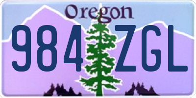 OR license plate 984ZGL