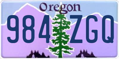 OR license plate 984ZGQ