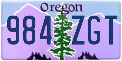 OR license plate 984ZGT