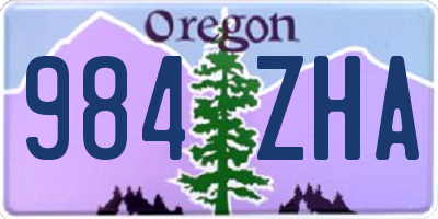 OR license plate 984ZHA